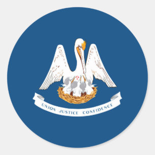 Vlaggenontwerp van de staat Louisiana Ronde Sticker