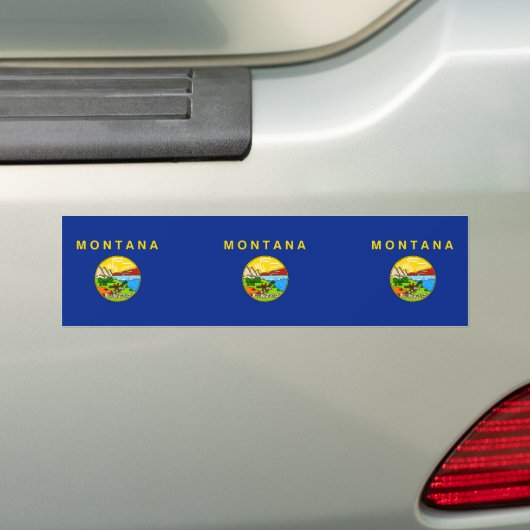 Vlaggenontwerp van de staat Montana Bumpersticker (Op auto)