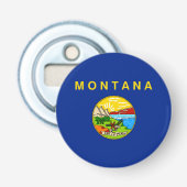 Vlaggenontwerp van de staat Montana Button Flesopener (Voorkant)