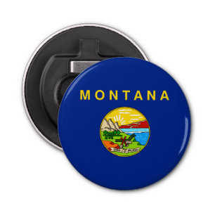 Vlaggenontwerp van de staat Montana Button Flesopener