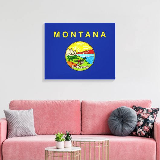 Vlaggenontwerp van de staat Montana Canvas Afdruk (Insitu (Woonkamer))