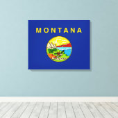 Vlaggenontwerp van de staat Montana Canvas Afdruk (Insitu (Houten vloer))
