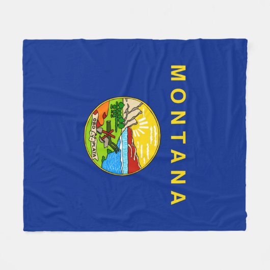 Vlaggenontwerp van de staat Montana Fleece Deken (Voorkant (Horizontaal))