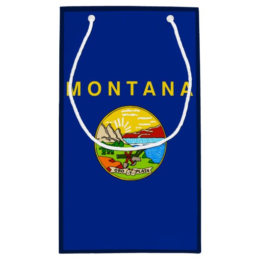 Vlaggenontwerp van de staat Montana Klein Cadeauzakje (Achterkant)