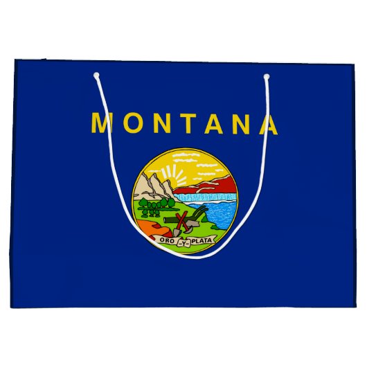 Vlaggenontwerp van de staat Montana Large Cadeautasje (Achterkant)