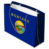 Vlaggenontwerp van de staat Montana Large Cadeautasje (Achterkant Gekanteld)