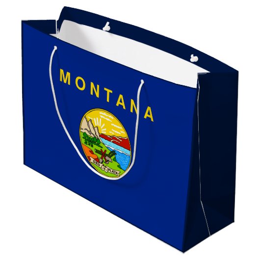 Vlaggenontwerp van de staat Montana Large Cadeautasje (Achterkant Gekanteld)