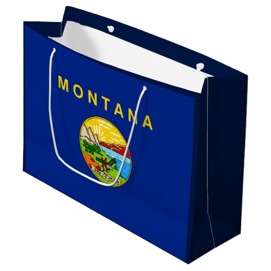 Vlaggenontwerp van de staat Montana Large Cadeautasje (Voorkant Gekanteld)