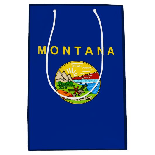 Vlaggenontwerp van de staat Montana Medium Cadeauzakje (Voorkant)