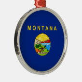 Vlaggenontwerp van de staat Montana Metalen Ornament (Rechts)
