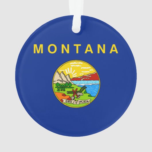 Vlaggenontwerp van de staat Montana Ornament (achterkant)