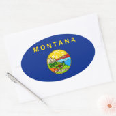 Vlaggenontwerp van de staat Montana Ovale Sticker (Envelop)
