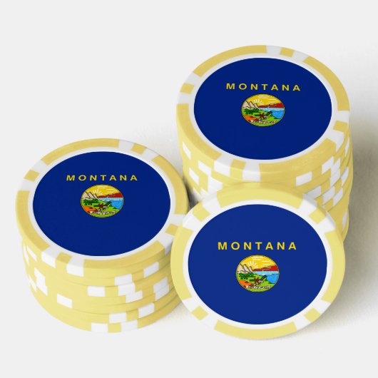 Vlaggenontwerp van de staat Montana Poker Chips (Opstapeling)