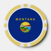 Vlaggenontwerp van de staat Montana Poker Chips (Voorkant)
