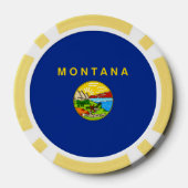 Vlaggenontwerp van de staat Montana Poker Chips (Achterkant)