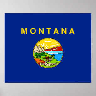 Vlaggenontwerp van de staat Montana Poster