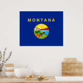 Vlaggenontwerp van de staat Montana Poster (Keuken)