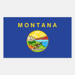 Vlaggenontwerp van de staat Montana Rechthoekige Sticker