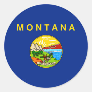 Vlaggenontwerp van de staat Montana Ronde Sticker