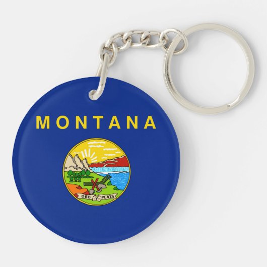Vlaggenontwerp van de staat Montana Sleutelhanger (Achterkant)