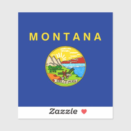 Vlaggenontwerp van de staat Montana Sticker (Vel)