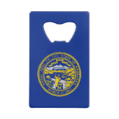 Vlaggenontwerp van de staat Nebraska Creditkaart Flessenopener (Achterkant)