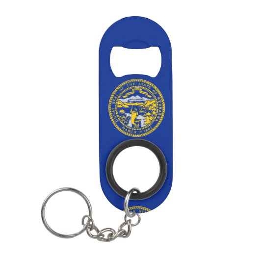 Vlaggenontwerp van de staat Nebraska Mini Flessenopener (Voorkant)