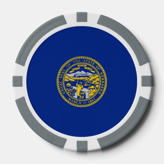 Vlaggenontwerp van de staat Nebraska Poker Chips (Voorkant)