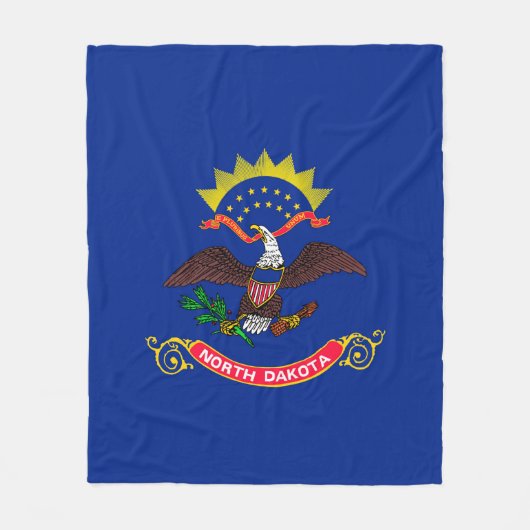 Vlaggenontwerp van de staat North Dakota Fleece Deken (Voorkant)