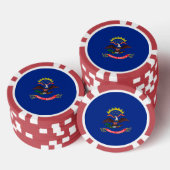 Vlaggenontwerp van de staat North Dakota Pokerchips (Opstapeling)
