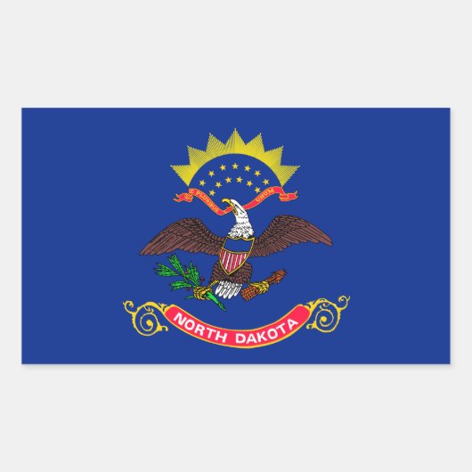 Vlaggenontwerp van de staat North Dakota Rechthoekige Sticker (Voorkant)