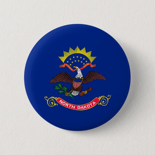 Vlaggenontwerp van de staat North Dakota Ronde Button 5,7 Cm (Voorkant)