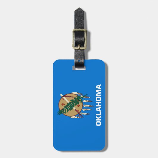Vlaggenontwerp van de staat Oklahoma Bagagelabel (Voorkant verticaal)