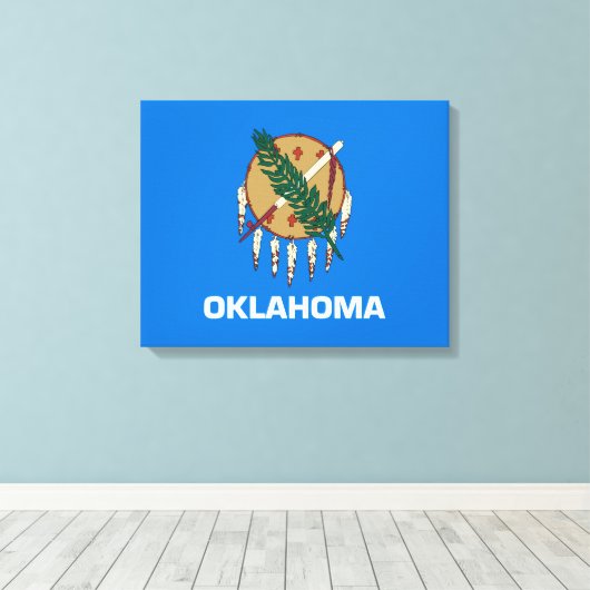 Vlaggenontwerp van de staat Oklahoma Canvas Afdruk (Insitu (Houten vloer))