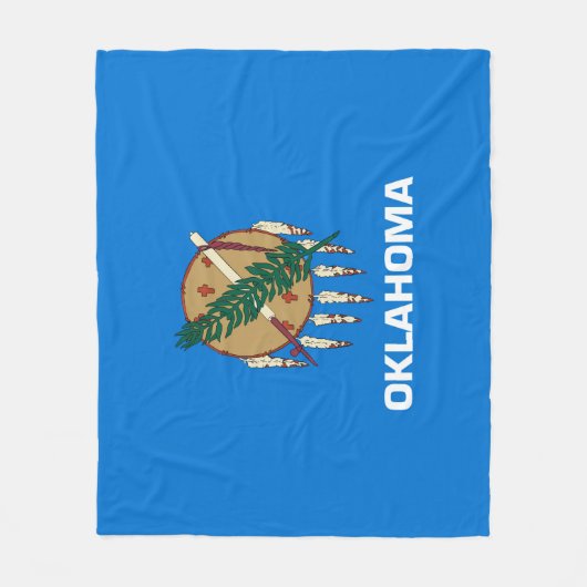 Vlaggenontwerp van de staat Oklahoma Fleece Deken (Voorkant)