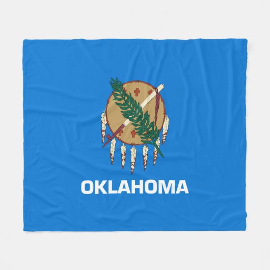 Vlaggenontwerp van de staat Oklahoma Fleece Deken (Voorkant (Horizontaal))