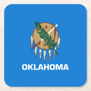 Vlaggenontwerp van de staat Oklahoma Kartonnen Onderzetters