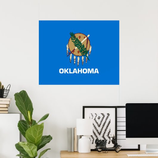 Vlaggenontwerp van de staat Oklahoma Poster (Thuiskantoor)