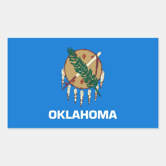 Vlaggenontwerp van de staat Oklahoma Rechthoekige Sticker (Voorkant)