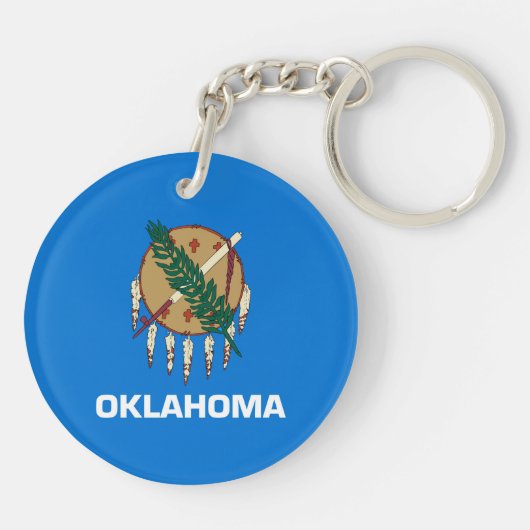 Vlaggenontwerp van de staat Oklahoma Sleutelhanger (Achterkant)