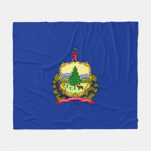 Vlaggenontwerp van de staat Vermont Fleece Deken (Voorkant (Horizontaal))
