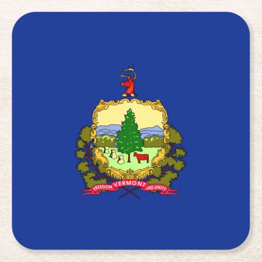 Vlaggenontwerp van de staat Vermont Kartonnen Onderzetters (Voorkant)