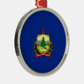 Vlaggenontwerp van de staat Vermont Metalen Ornament (Rechts)