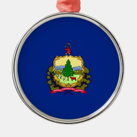 Vlaggenontwerp van de staat Vermont Metalen Ornament (Voorkant)