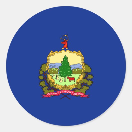 Vlaggenontwerp van de staat Vermont Ronde Sticker (Voorkant)