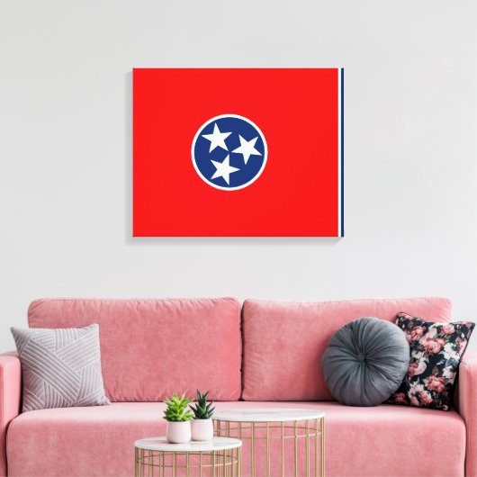 Vlaggenontwerp van de Tennessee Canvas Afdruk (Insitu (Woonkamer))