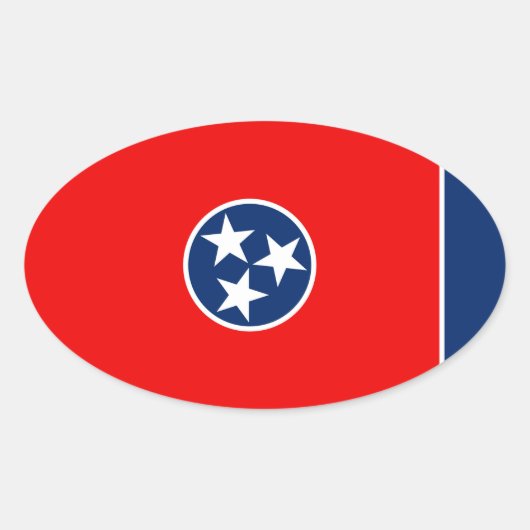 Vlaggenontwerp van de Tennessee Ovale Sticker (Voorkant)