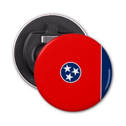 Vlaggenontwerp van de Tennessee-staat Button Flesopener (Voorkant)