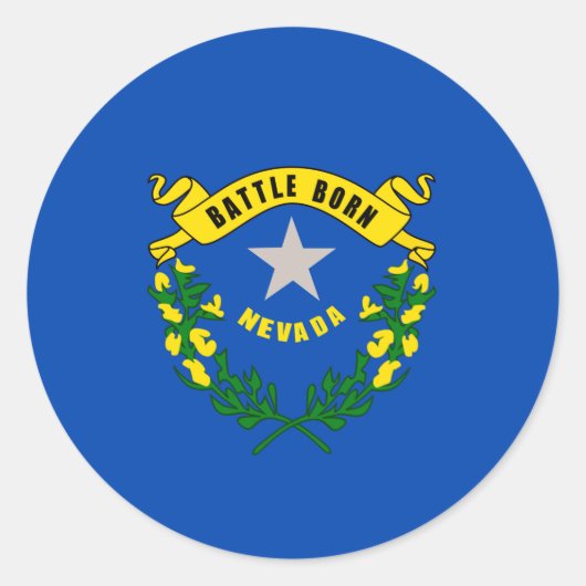 Vlaggenontwerp van Nevada-staat Ronde Sticker (Voorkant)