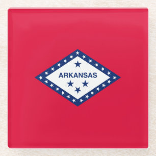 Vlaggenontwerpdecor Arkansas Glazen Onderzetter